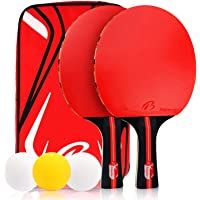 Zorara Ping Pong- Palas Ping Pong- Raquetas de Tenis de Mesa- Raqueta de Ping Pong- 2 Raquetas + 3 Pelotas + 1 Bolsa…